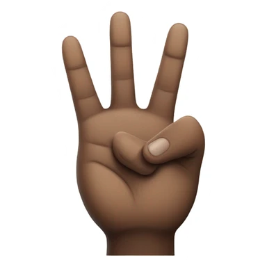 black hand with thumb finger index finger and middle finger up with the other two to the palm sticker