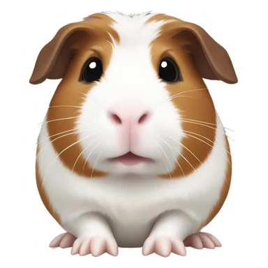 A cut White and brown guinea pig.  sticker