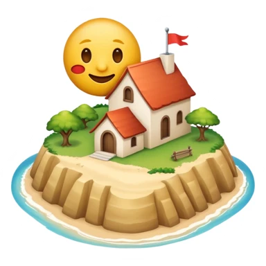 Mach mir einen einfachen Emoji von der Insel Sylt, wie wenn man sie von oben sehen würde auf einer Landkarte  sticker