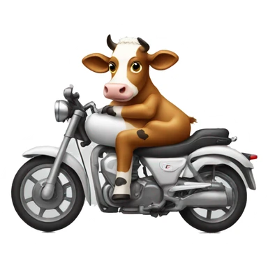 a cow on a motorbike sticker