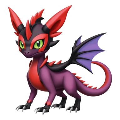 Colorful Cool Badass  Meloetta-Noibat-Noivern-Salandit-Guilmon-Darkrai-Pokémon-Fakémon-fusion-hybrid-creature sticker