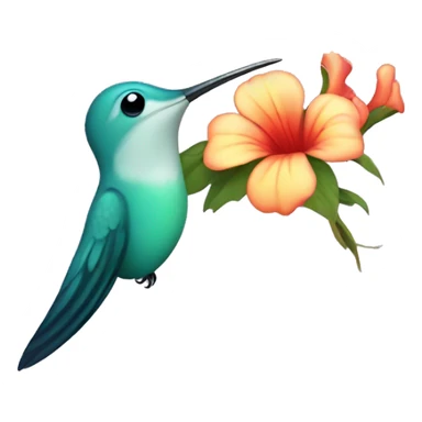 hummingbird Bird with long tail and flowe sticker