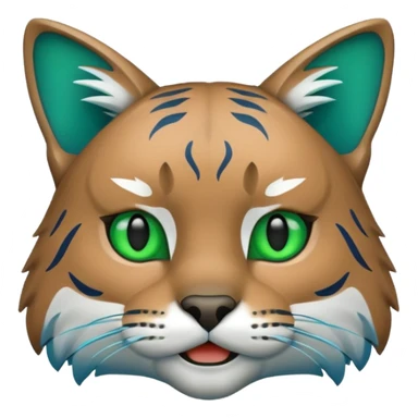 Georgia College and State University Bobcat green and blue mascot emoji copy and paste sticker