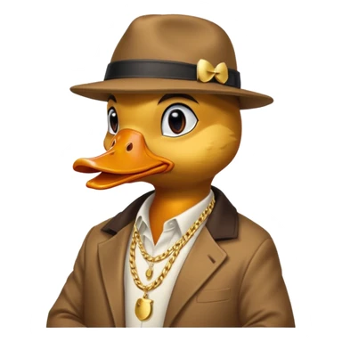 A gangster duck listening to rap music sticker
