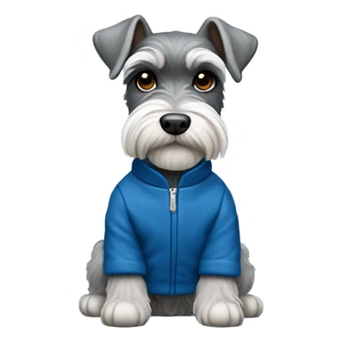 miniature schnauzer with blue jacket sticker