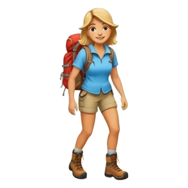woman hiking in the woods in the sunshine sticker