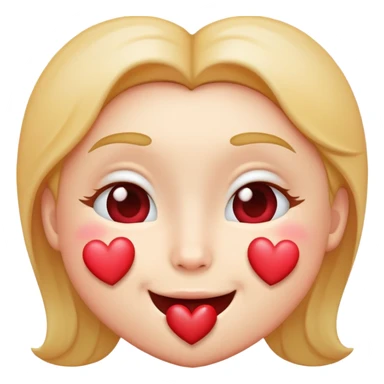 kissing face with heart sticker