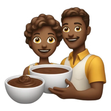 ste ellis next to a while bowl filled with chocolate sticker