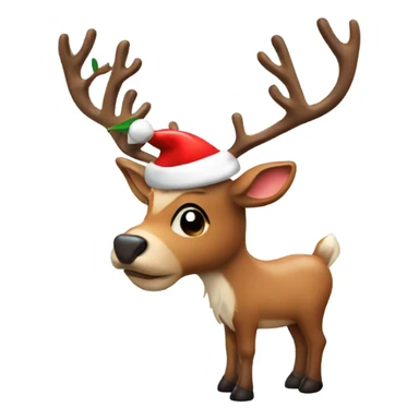 reindeer with santa hat sticker