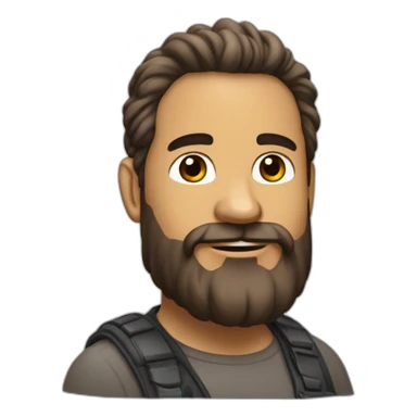 tête d'un homme brun avec la barbe et cheveux crépu à droite sticker