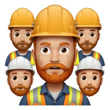 construction worker with beard, ginger haired and lot of face tattoos scary looking sticker