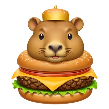 capybara laying on a burger sticker