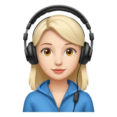 woman with on-ear headphones sticker