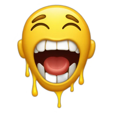 carita amarilla sacando la lengua y escupiendo saliva sticker