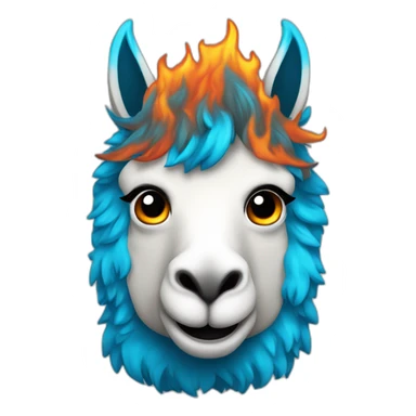 llama de fuego color azul sticker