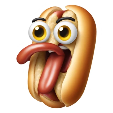 hot dog with a tongue  sticker