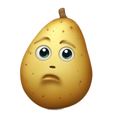 sad potato with tear by eyes with legs and arms sticker