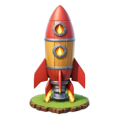 A Rocket Made Of Wood And Scrap Metal In A Clash Of Clans Aesthetic sticker