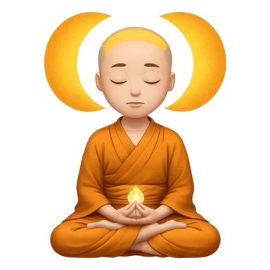 content face typing, eyes closed in a meditative, zen state, monk dress sticker