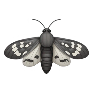 Black and Grey moth sticker
