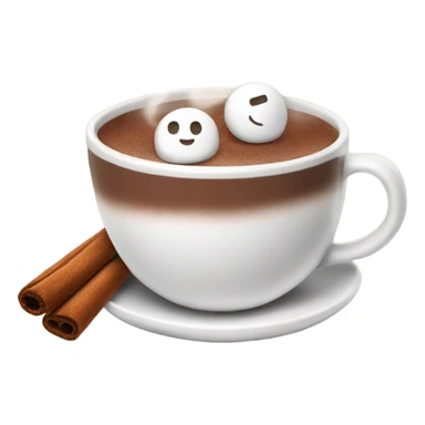 being cup of hot chocolate with marshmallows and cinnamon sticker