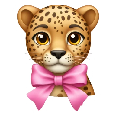 cheetah with a pink bow sticker