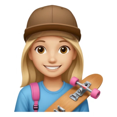 skateboarder girl mugshot with cap sticker