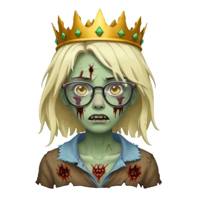 crowned woman zombie with glasses sticker