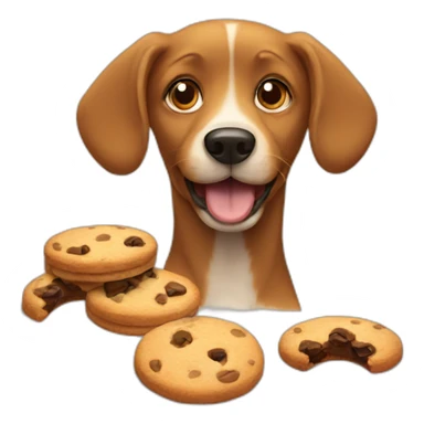 Dog eating cookies  sticker