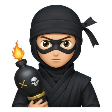 ninja with bomb sticker