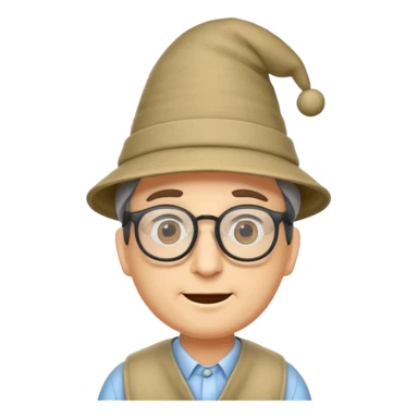 Man with glasses wearing a tall funny hat. sticker