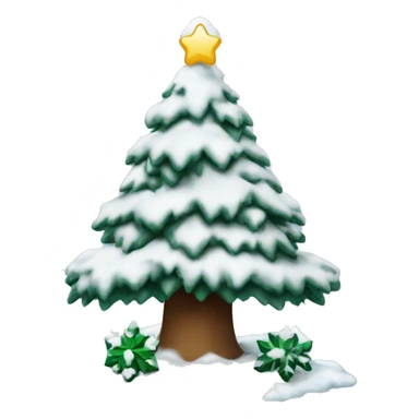a snow-covered Christmas tree sticker
