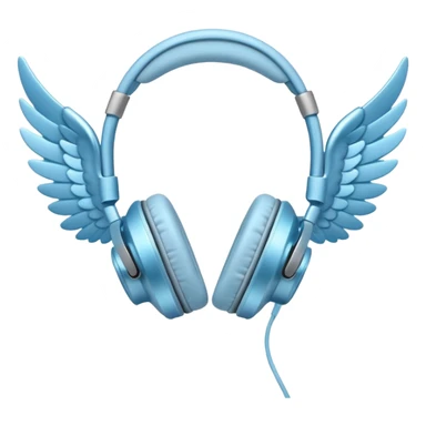 light blue headphones with wings sticker