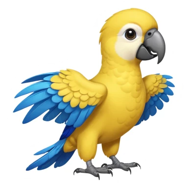 Pappagallo giallo e blu con il giallo sul petto le ali e la coda blu e la fronte poco poco verde sticker