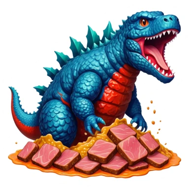  SPAM meat godzilla slop art sticker