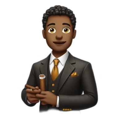 young rich man with cigar sticker