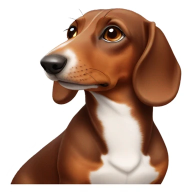 side profile of a brown sausage dog  sticker