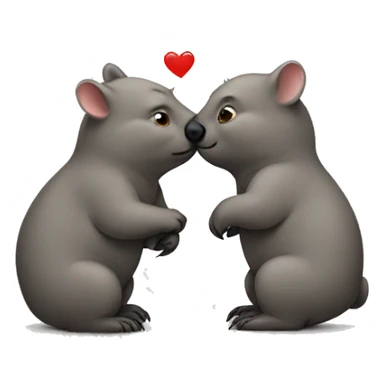 kissing wombat sticker