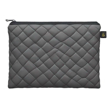 quilted rectangular pouch with zipper sticker