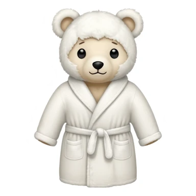 white teddy bear bathrobe sticker