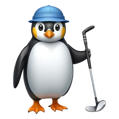 Penguin golfing  sticker