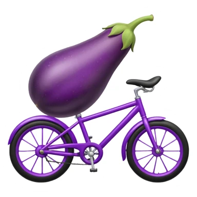 Eggplant riding bike sticker