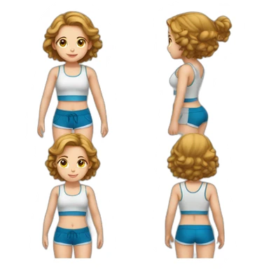 upperbody female young child girl light skin athletic midriff cute adorable sweet sticker