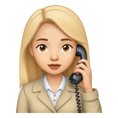girl talking on corded phone sticker