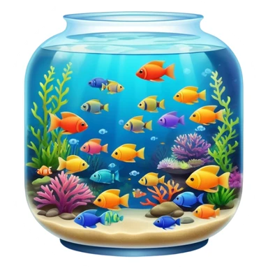 colorful aquarium with tropical fish sticker