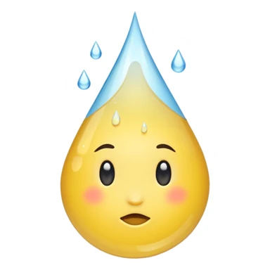 Yellow Drop of Water with no face sticker