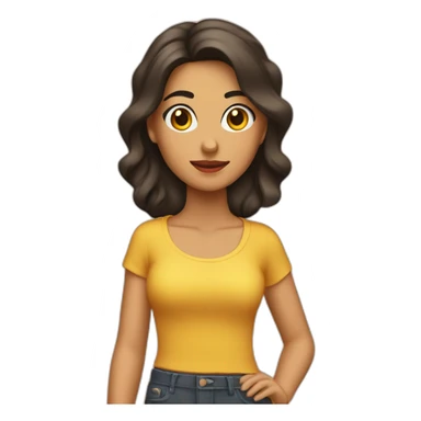 Chica Morena con coleta sticker