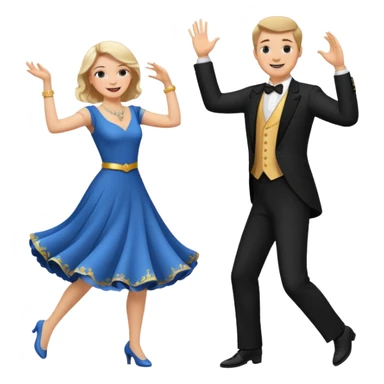 White Man and white woman dancing white sticker