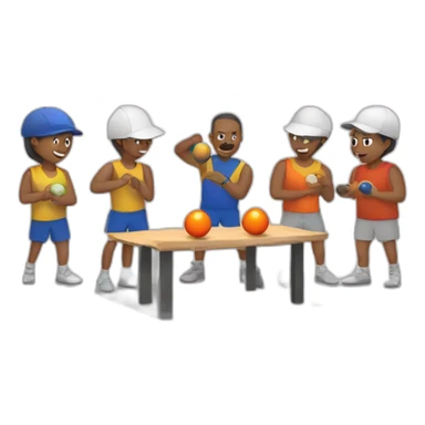 six friends playing pétanque sticker