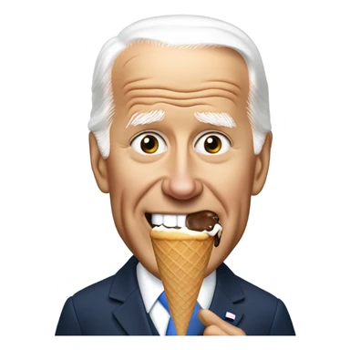 Joe Biden eating ice cream cone sticker